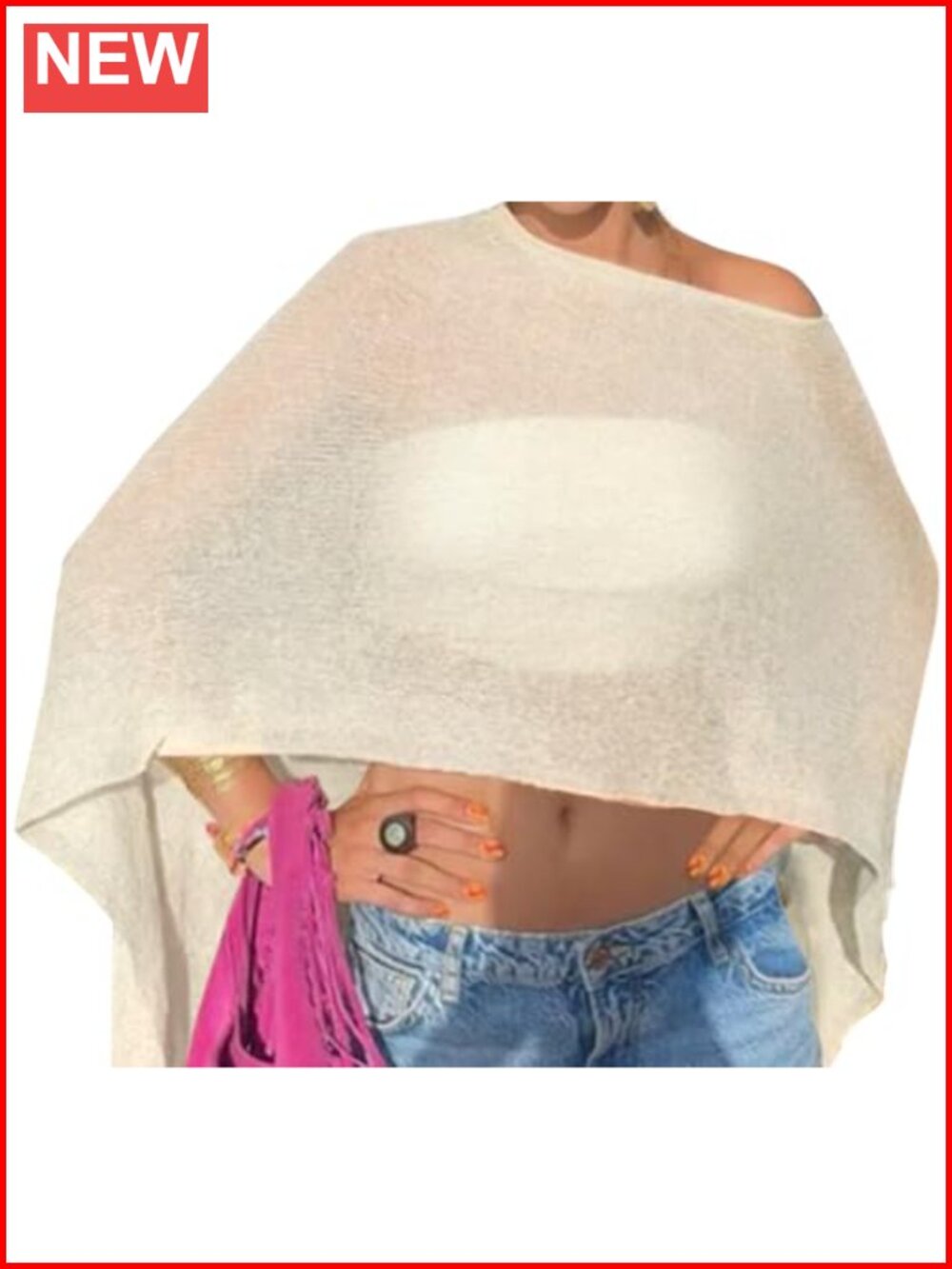 Women's Sheer Poncho Shawl Beach Cover Up Top